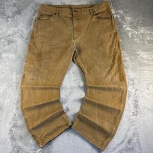 Dickies Carpenter Pants Mens 38x28 Brown Distressed Workwear Utility